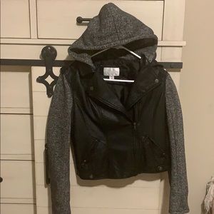 Xhilaration faux jacket with hoodie